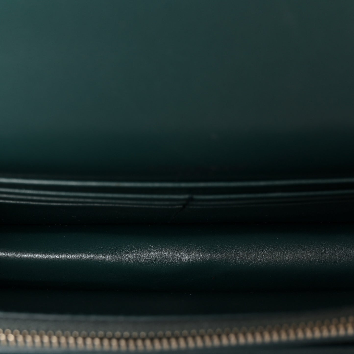 Calfskin Crocodile Embossed Monogram Sunset Chain Wallet Dark Turquoise