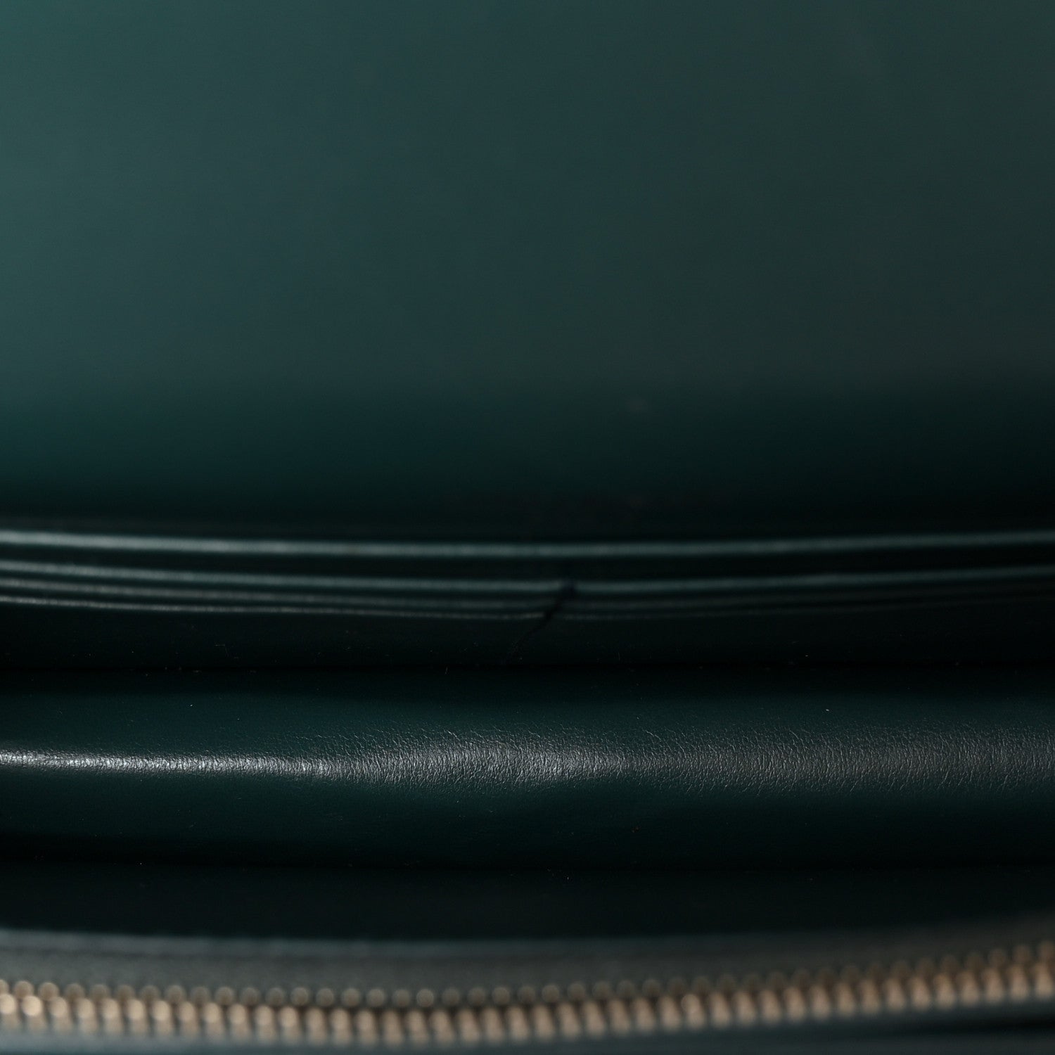 Saint Laurent Calfskin Crocodile Embossed Monogram Sunset Chain Wallet Dark Turquoise 5 of 10