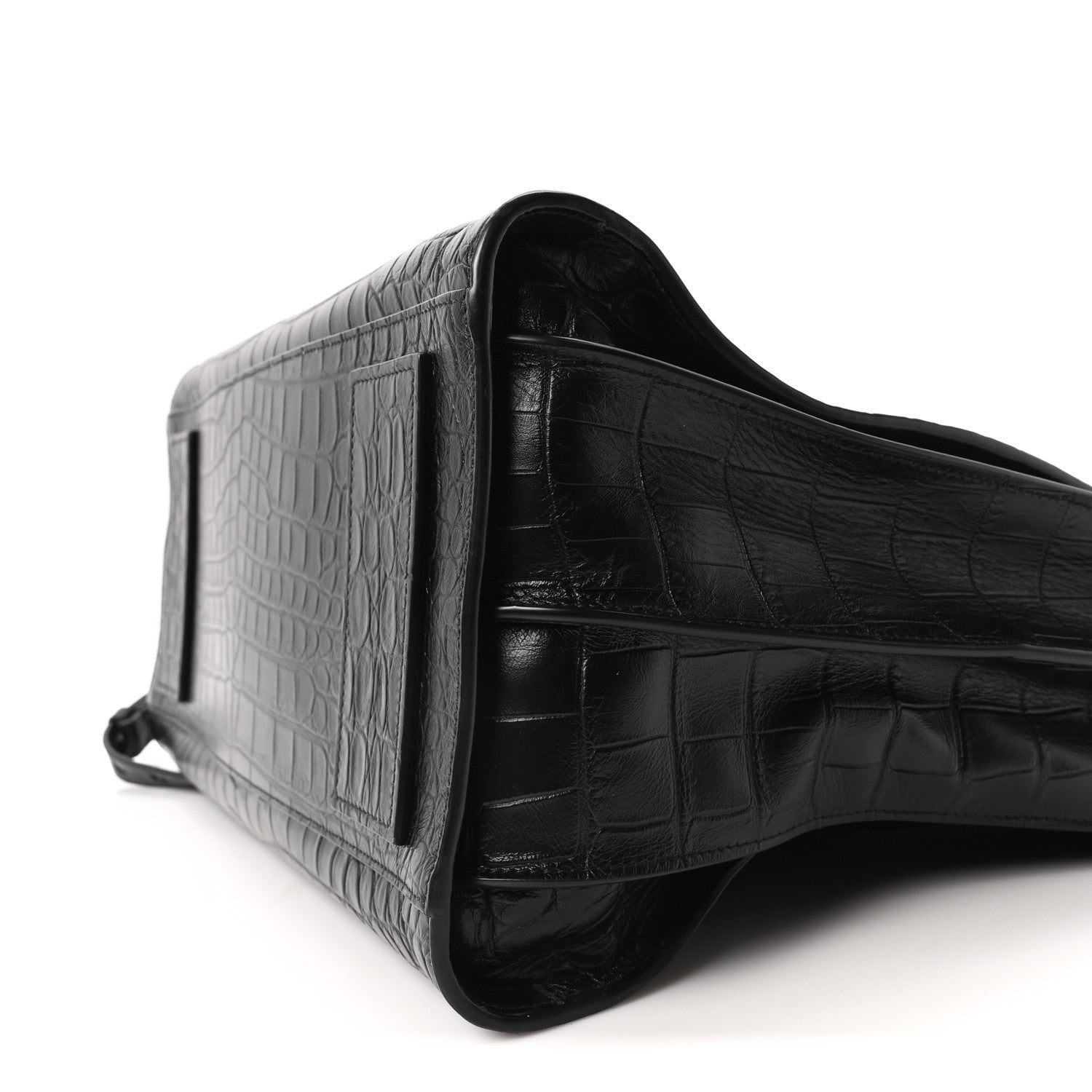 Saint Laurent Calfskin Crocodile Embossed Large Souple Sac De Jour Black 10 of 10