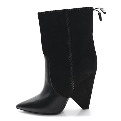 Saint Laurent Suede Calfskin Niki 105 Wedge Booties 39.5 Black 1 of 10