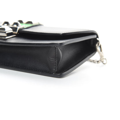 Prada City Calfskin Studded Mini Elektra Crossbody Bag Black Verde 10 of 15