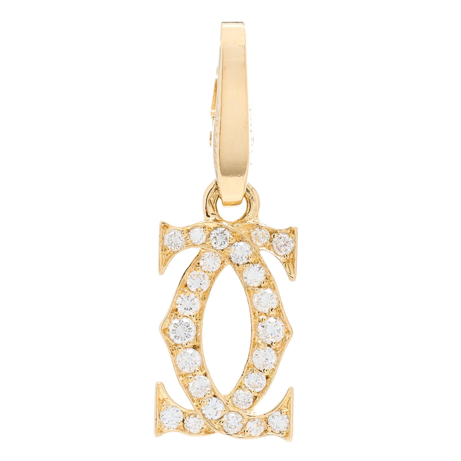 Cartier 18K Yellow Gold Diamond Logo Charm 1 of 5