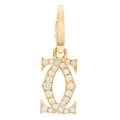 Cartier 18K Yellow Gold Diamond Logo Charm 1 of 5