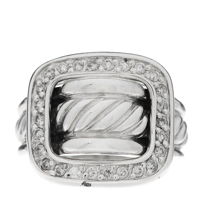 David Yurman Sterling Silver Diamond Buckle Ring 52 6 1 of 6