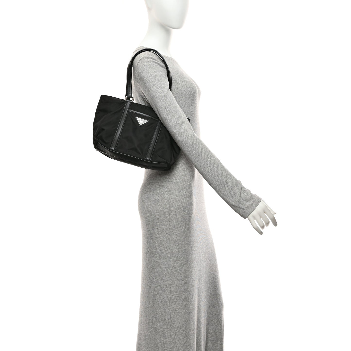Tessuto Nylon Saffiano Tote Black