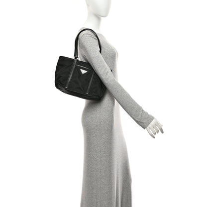 Prada Tessuto Nylon Saffiano Tote Black 2 of 10