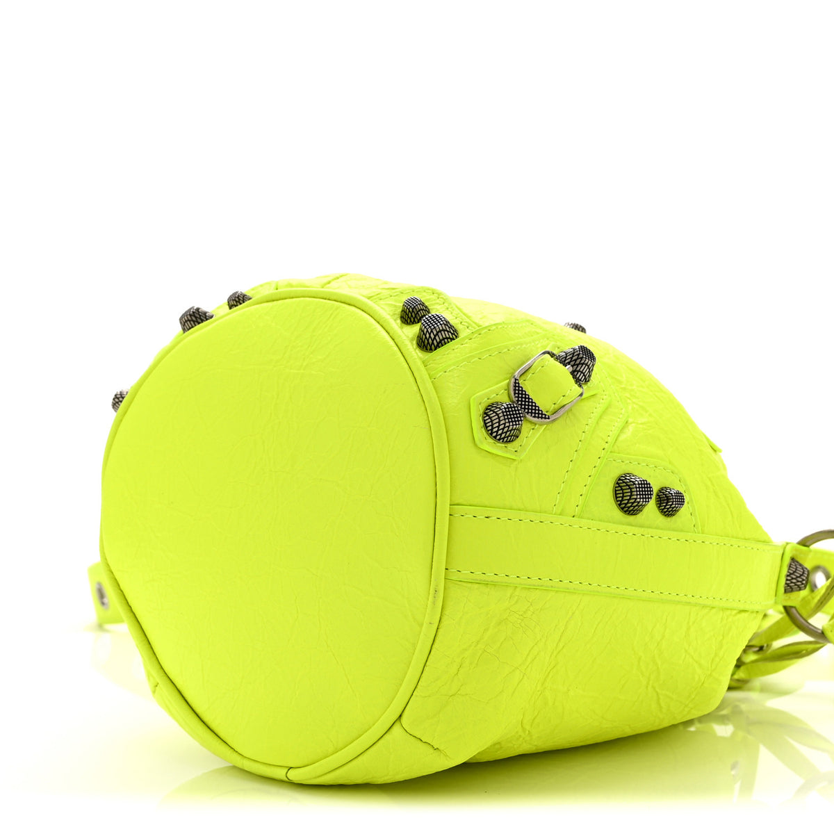 Agneau Arena Le Cagole Bucket Bag XS Fluo Yellow