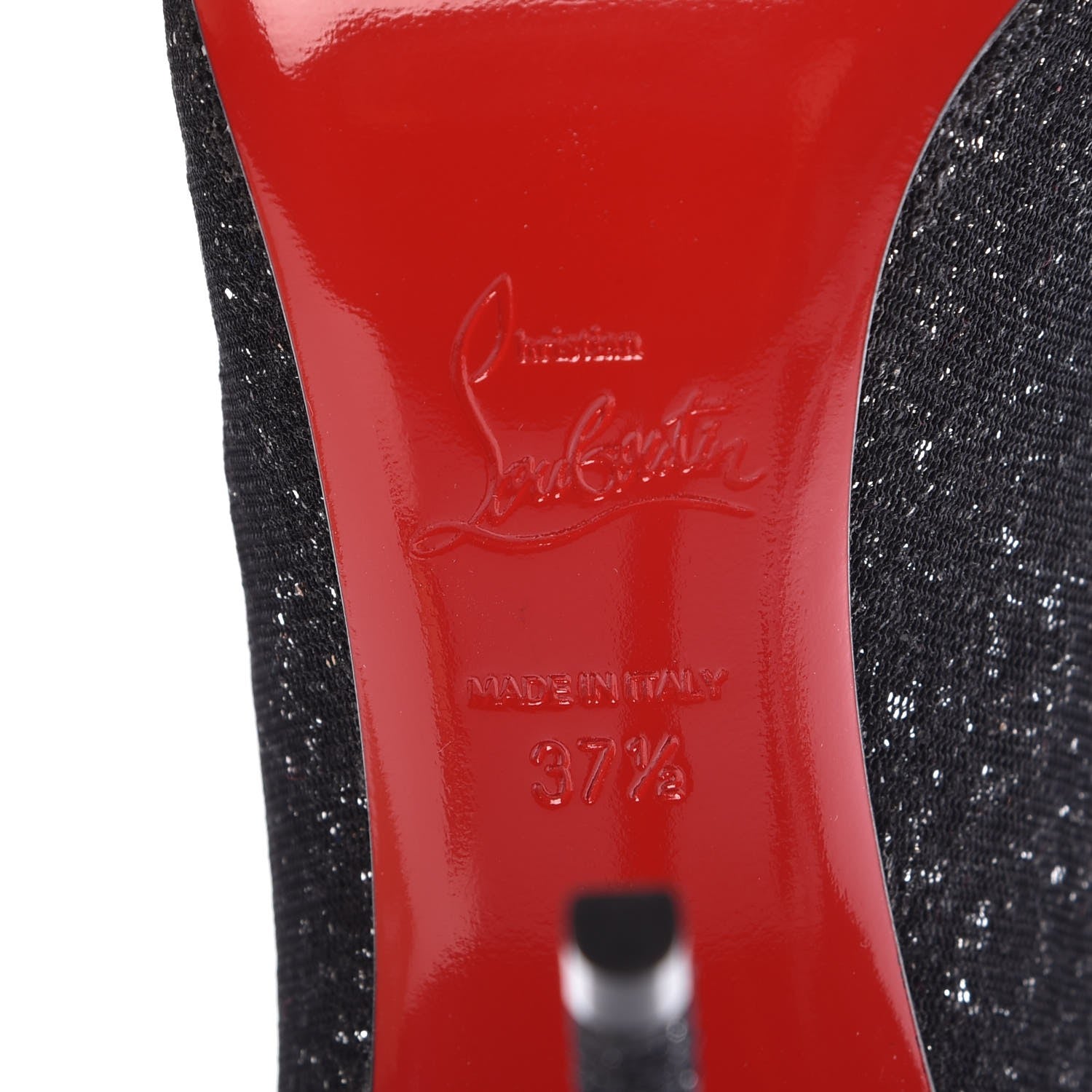 Christian Louboutin Glitter Resille Pigalle Follies 100 Pumps 37.5 Black 6 of 8