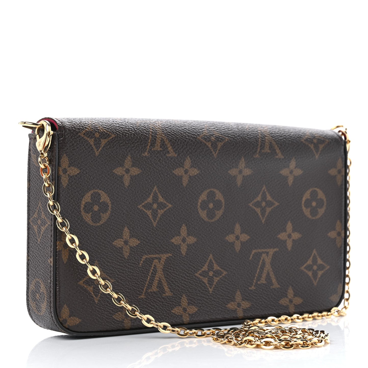 Monogram Pochette Felicie Chain Wallet Fuchsia