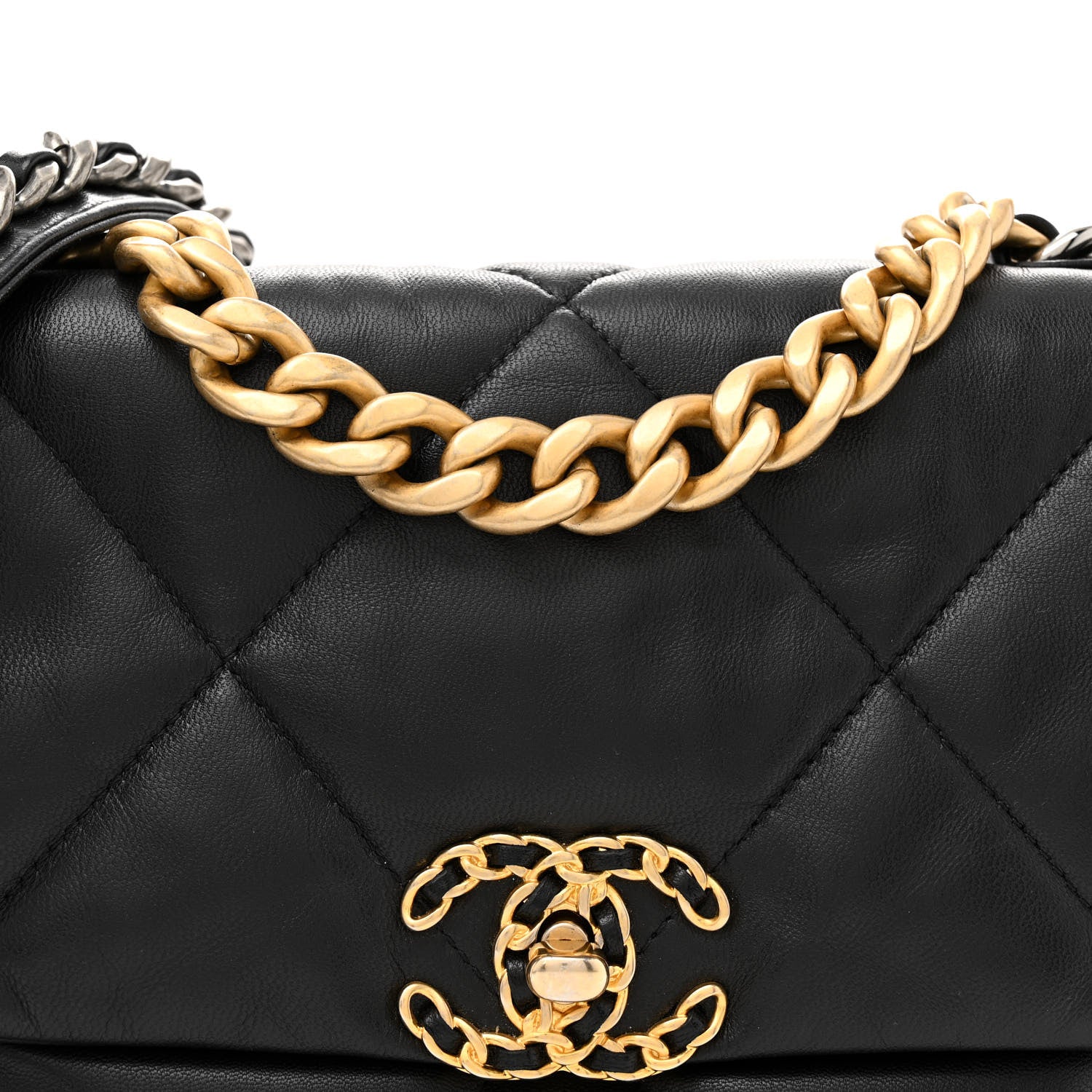 Chanel Goatskin Quilted Medium Chanel 19 Flap Black 8 of 12