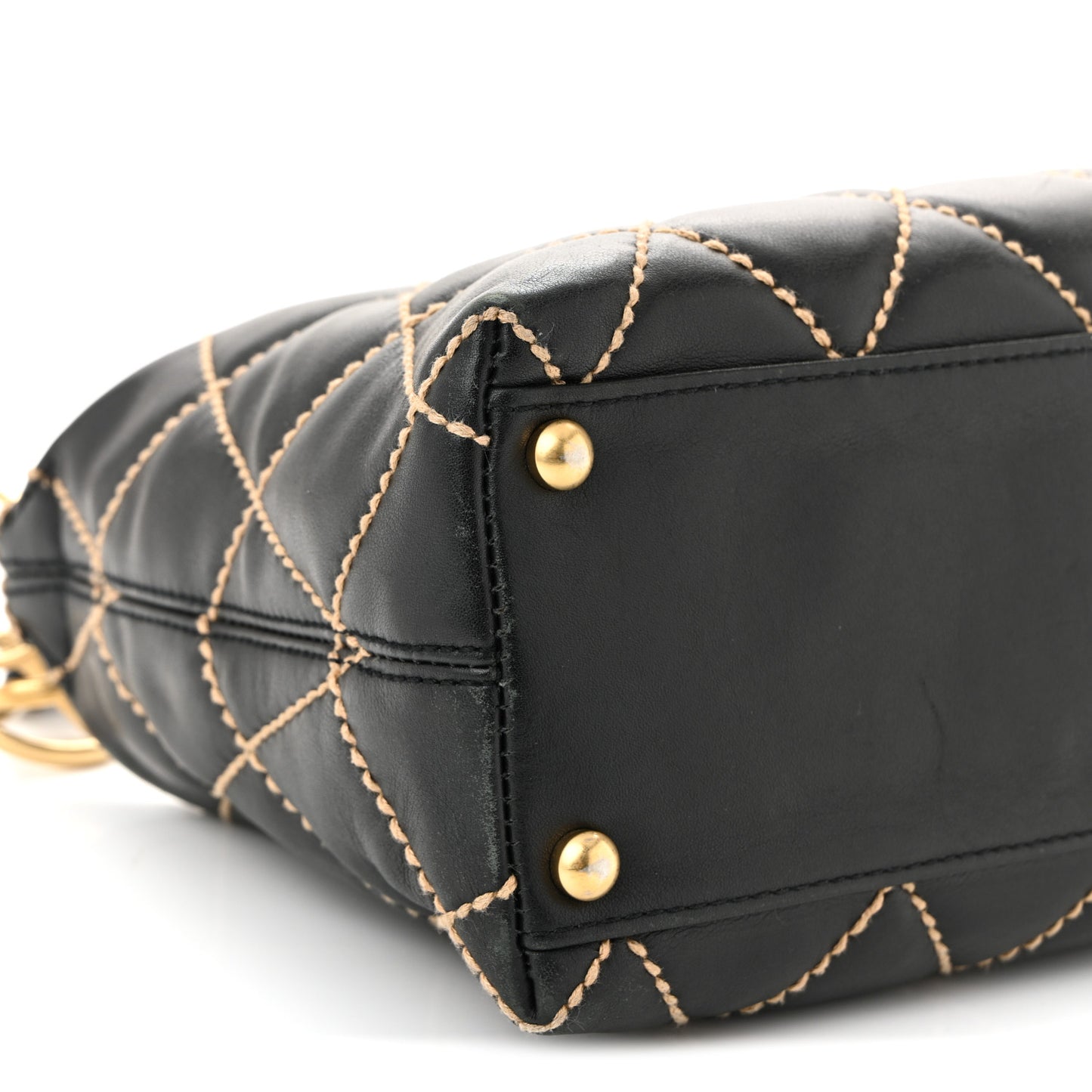 Calfskin Wild Stitch Hobo Black