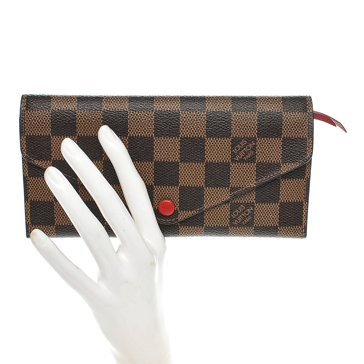Damier Ebene Josephine Wallet Red