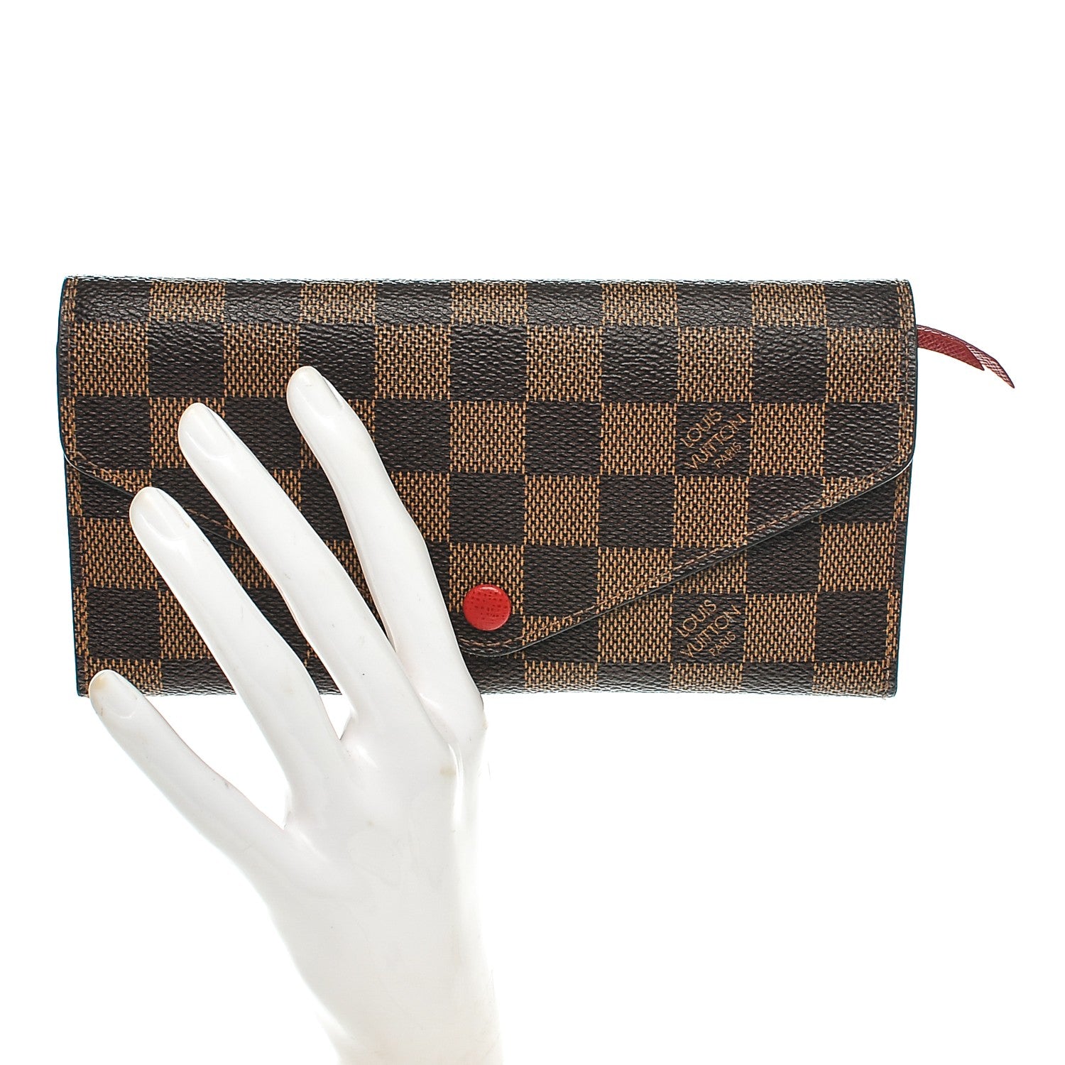 Louis Vuitton Damier Ebene Josephine Wallet Red 2 of 7