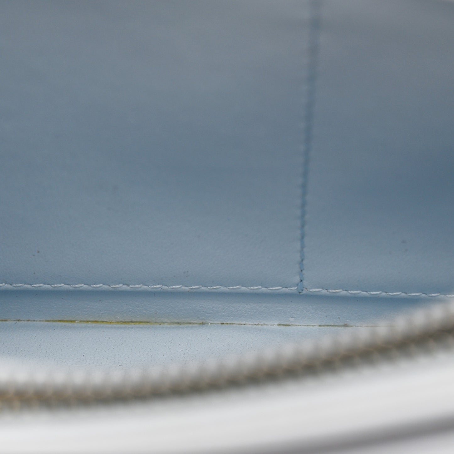 Grained Calfskin Diorama Wallet on Chain Pouch Light Blue