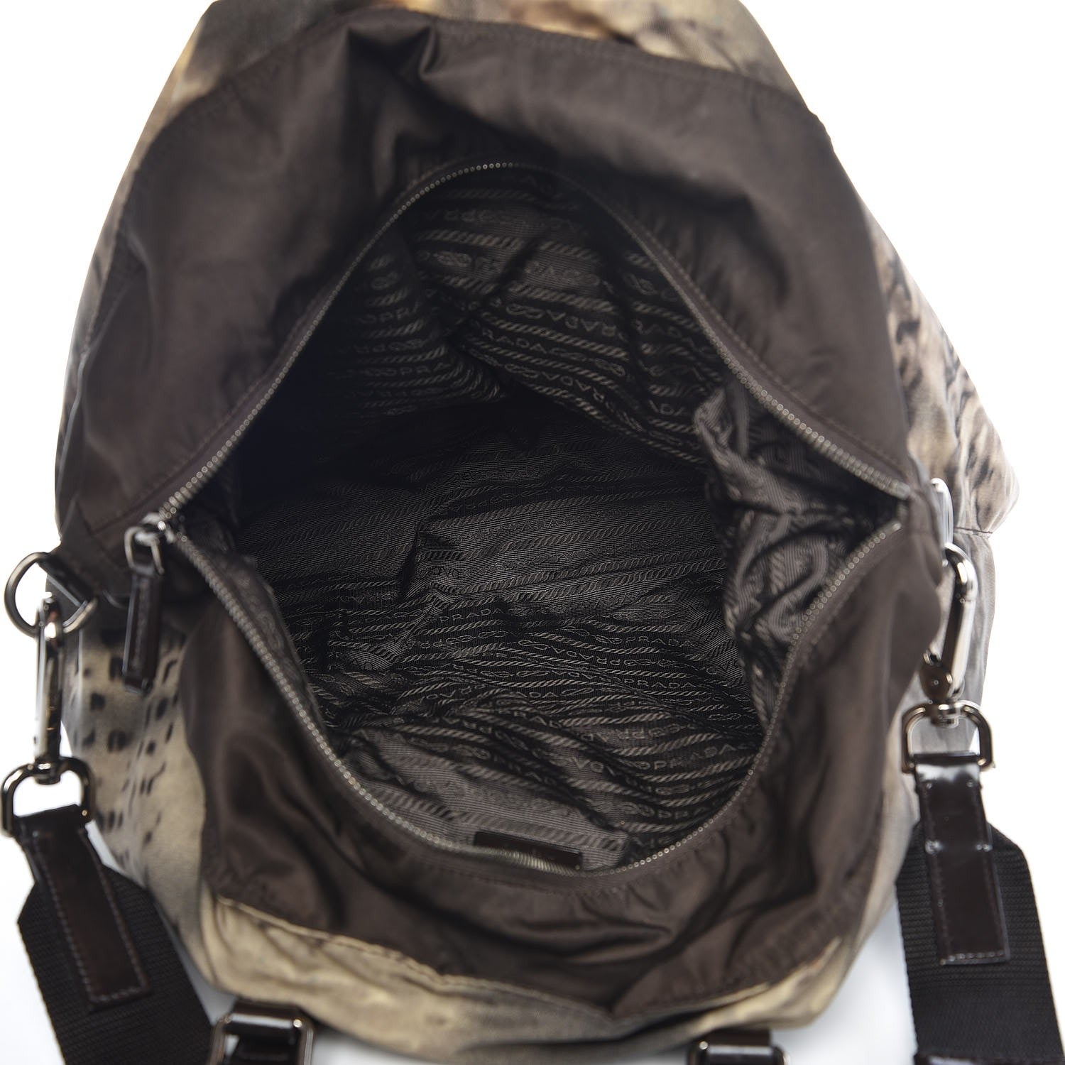 Prada Tessuto Nylon Stampato Tote Brown 5 of 7