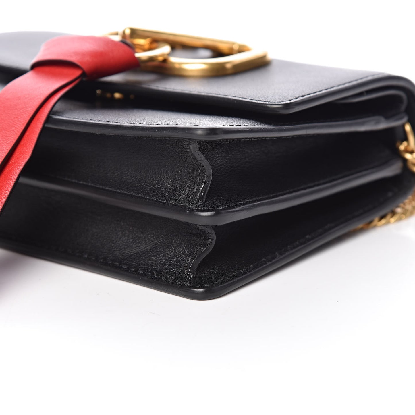 Smooth Calfskin Mini VRing Crossbody Bag Black