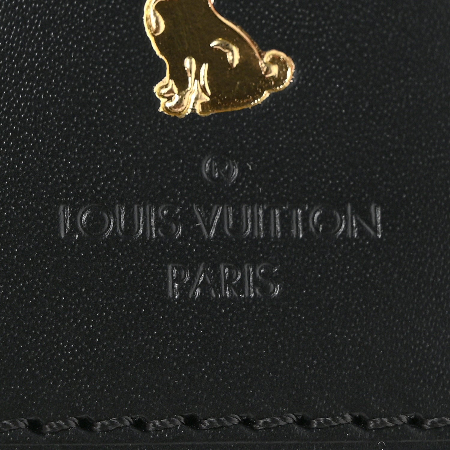 Louis Vuitton Calfskin Dog Luggage Tag Black 3 of 3