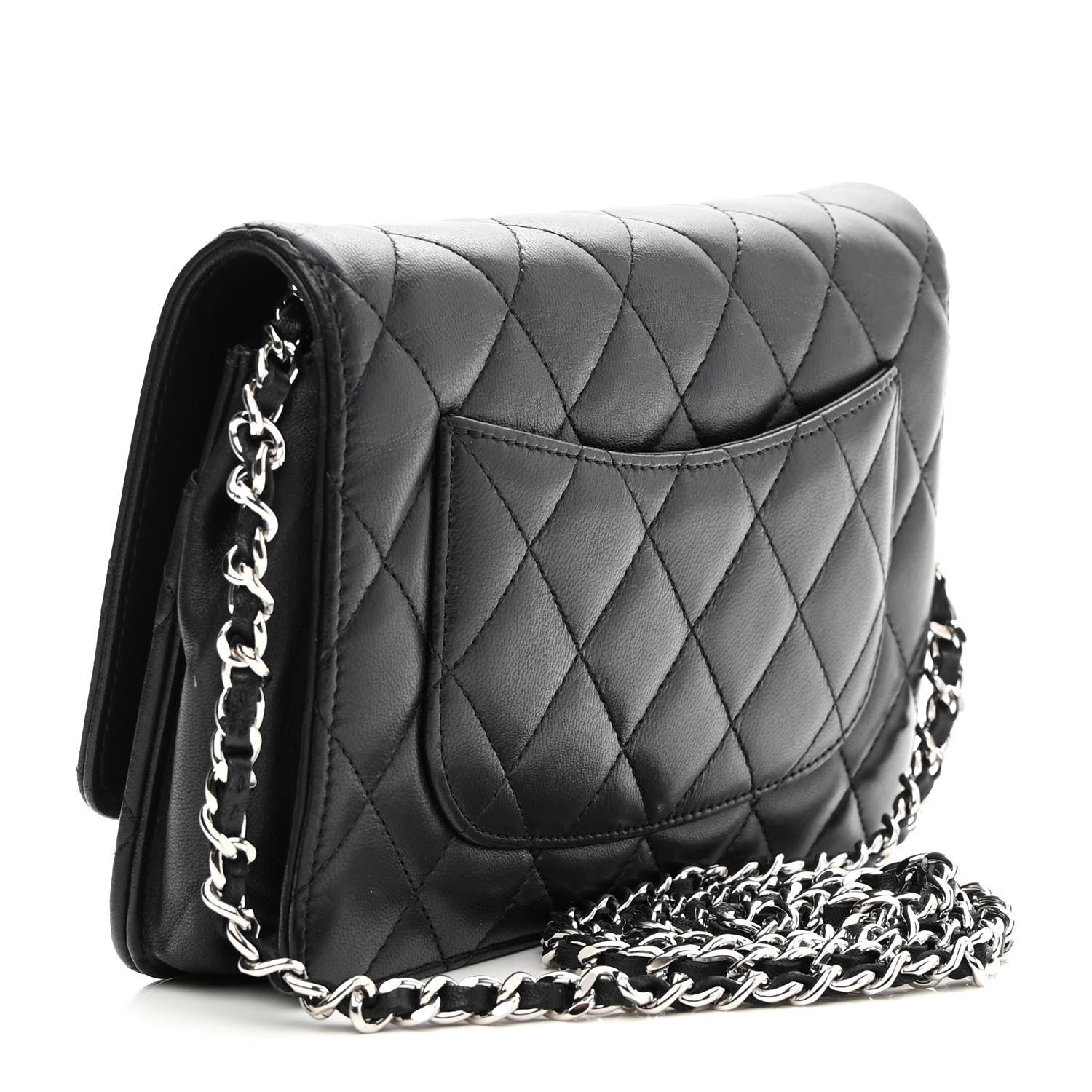 Chanel Lambskin Quilted Wallet On Chain WOC Black 2 of 9