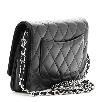 Chanel Lambskin Quilted Wallet On Chain WOC Black 2 of 9