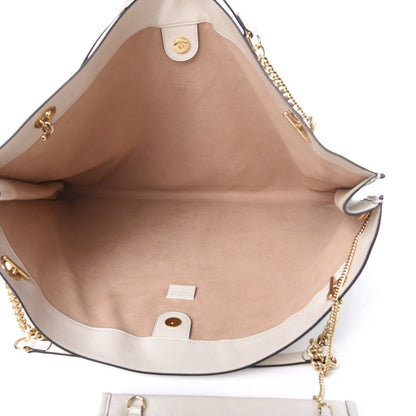 Gucci Calfskin Maxi Rajah Chain Tote White 3 of 8