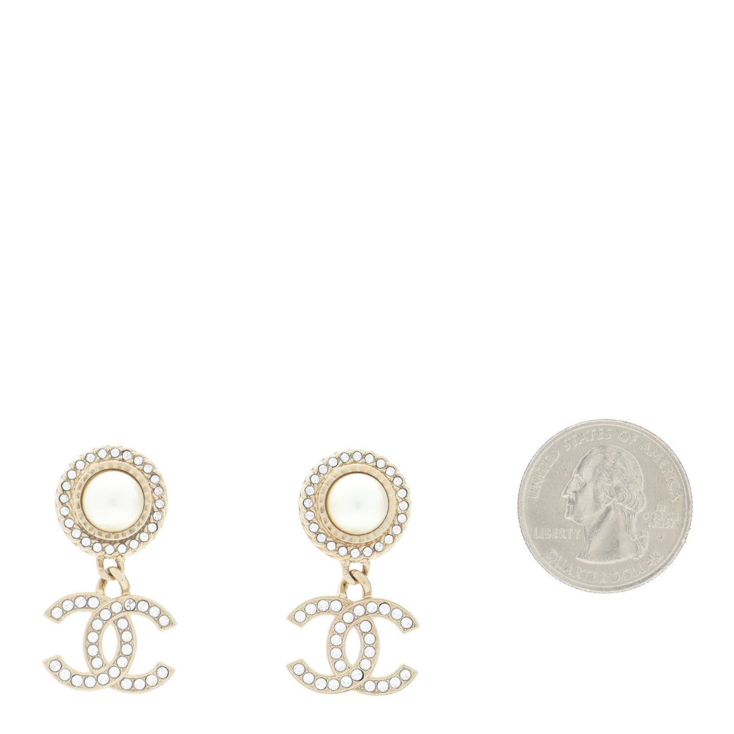 Crystal Pearl Bow-tiful CC Drop Earrings Gold