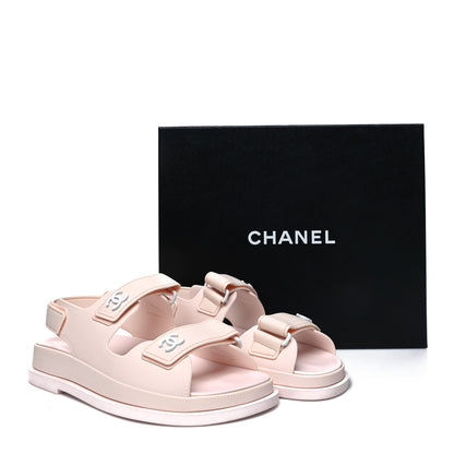 Chanel Rubber CC Dad Sandals 35 Pale Pink 9 of 9