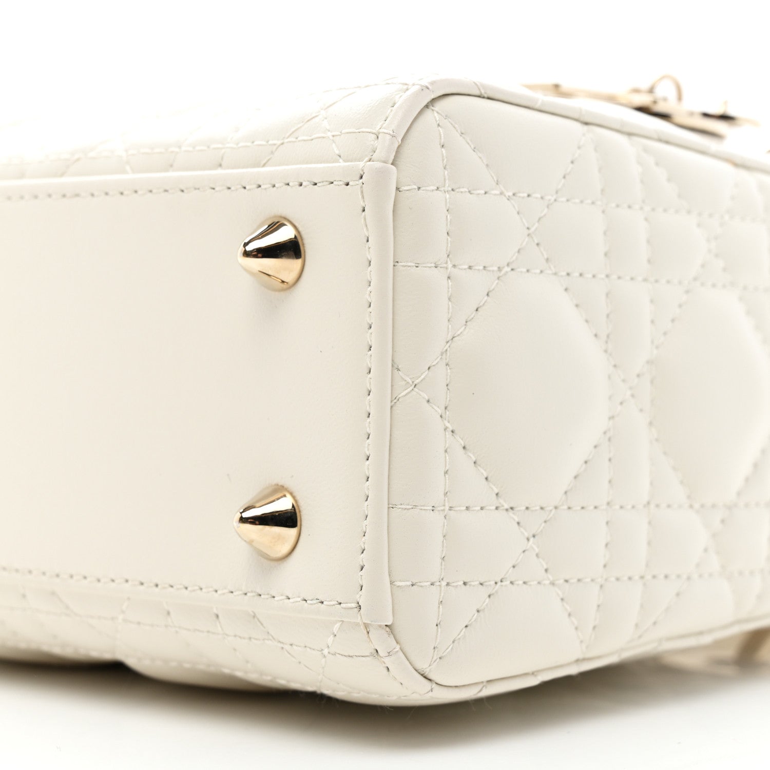 Christian Dior Lambskin Cannage Small My ABCDior Lady Dior White 10 of 19