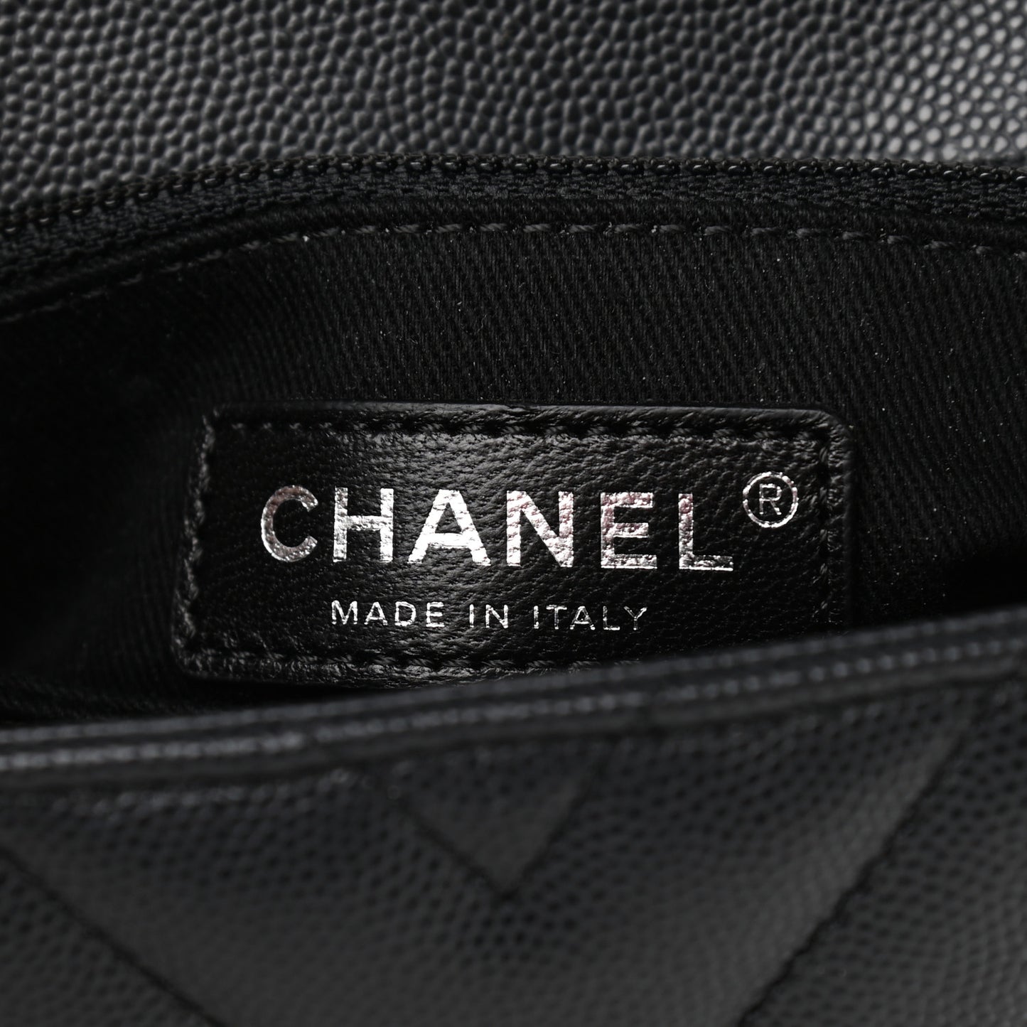 Caviar Chevron Quilted Mini Coco Handle Flap Dark Grey