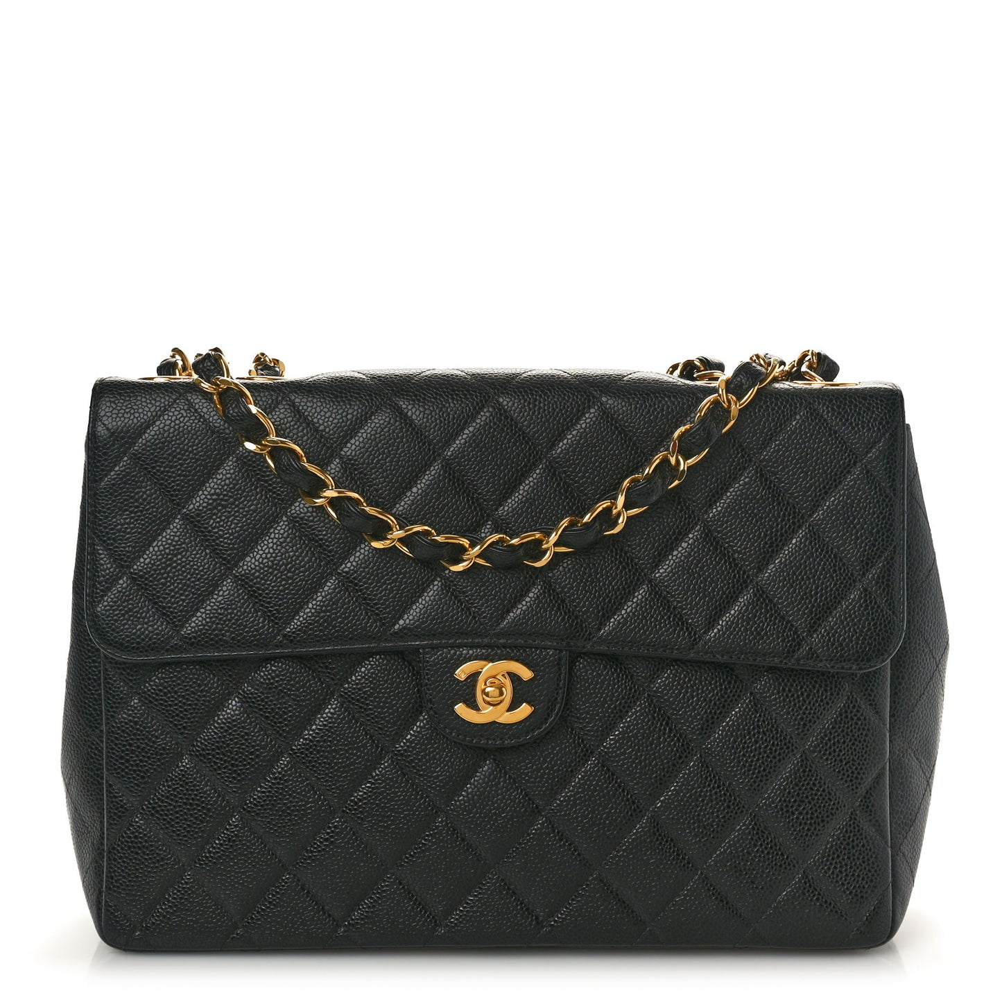 Caviar Quilted Jumbo Single Flap Black