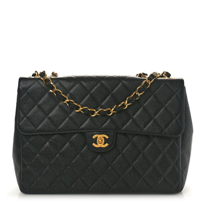 Chanel Caviar Quilted Jumbo Single Flap Black 1 of 13
