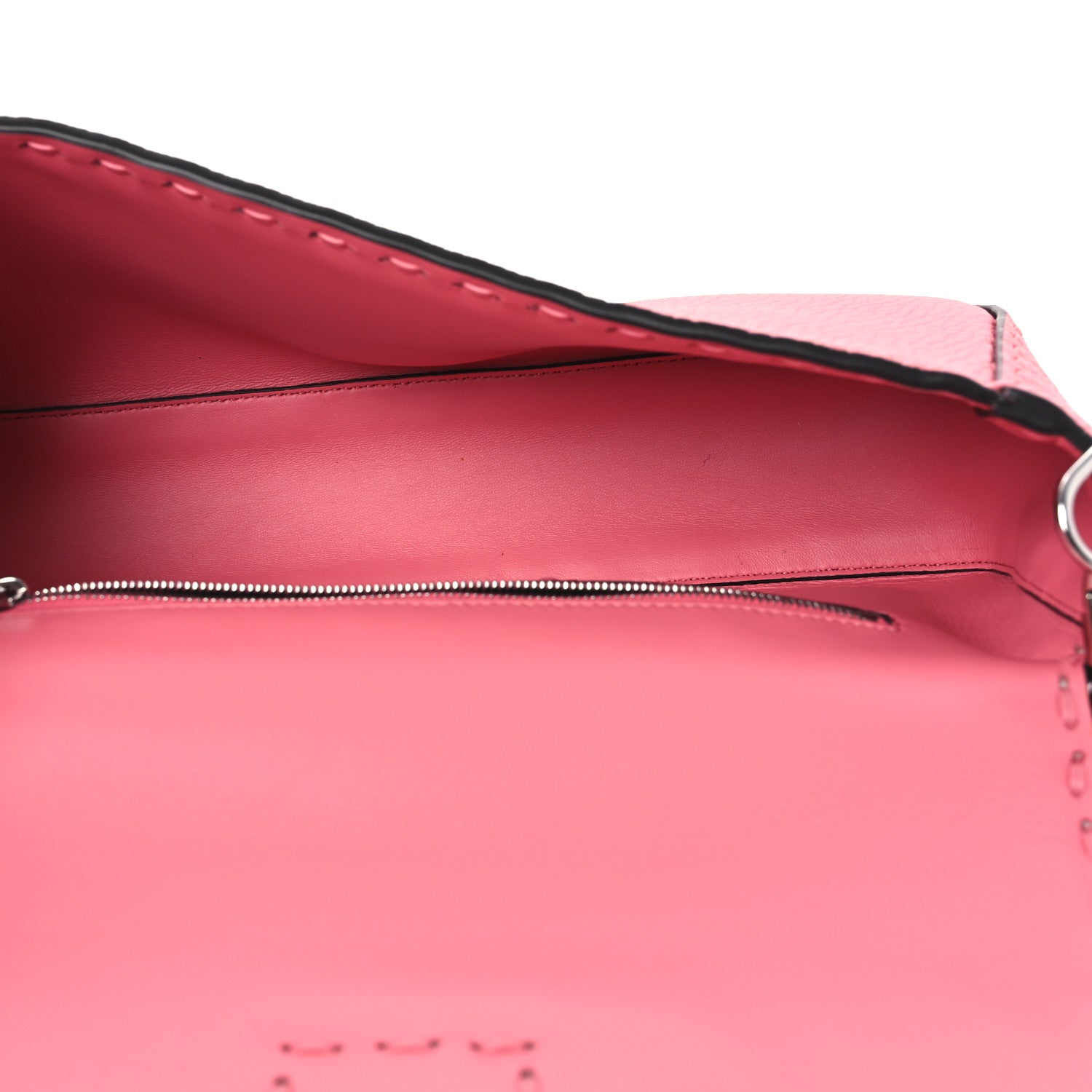 Fendi Cuoio Roma Sellerissima Nappa Sintetica Tape Stitch Baguette Pink Dalia 5 of 10