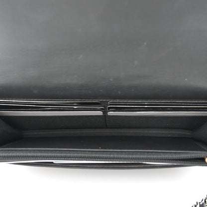 Chanel Crackled Patent Calfskin Quilted Pearl Wallet On Chain WOC Black 5 of 13