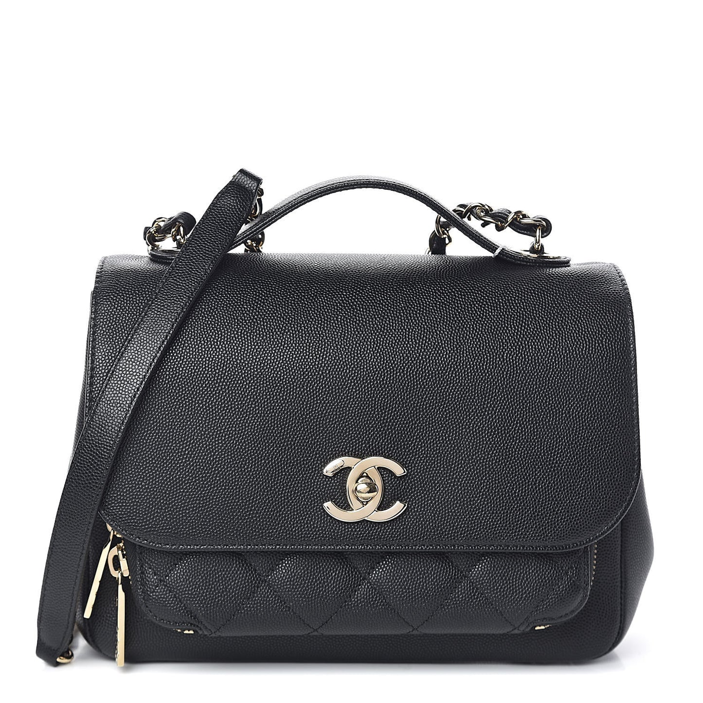 Caviar Quilted Medium Business Affinity Flap Black