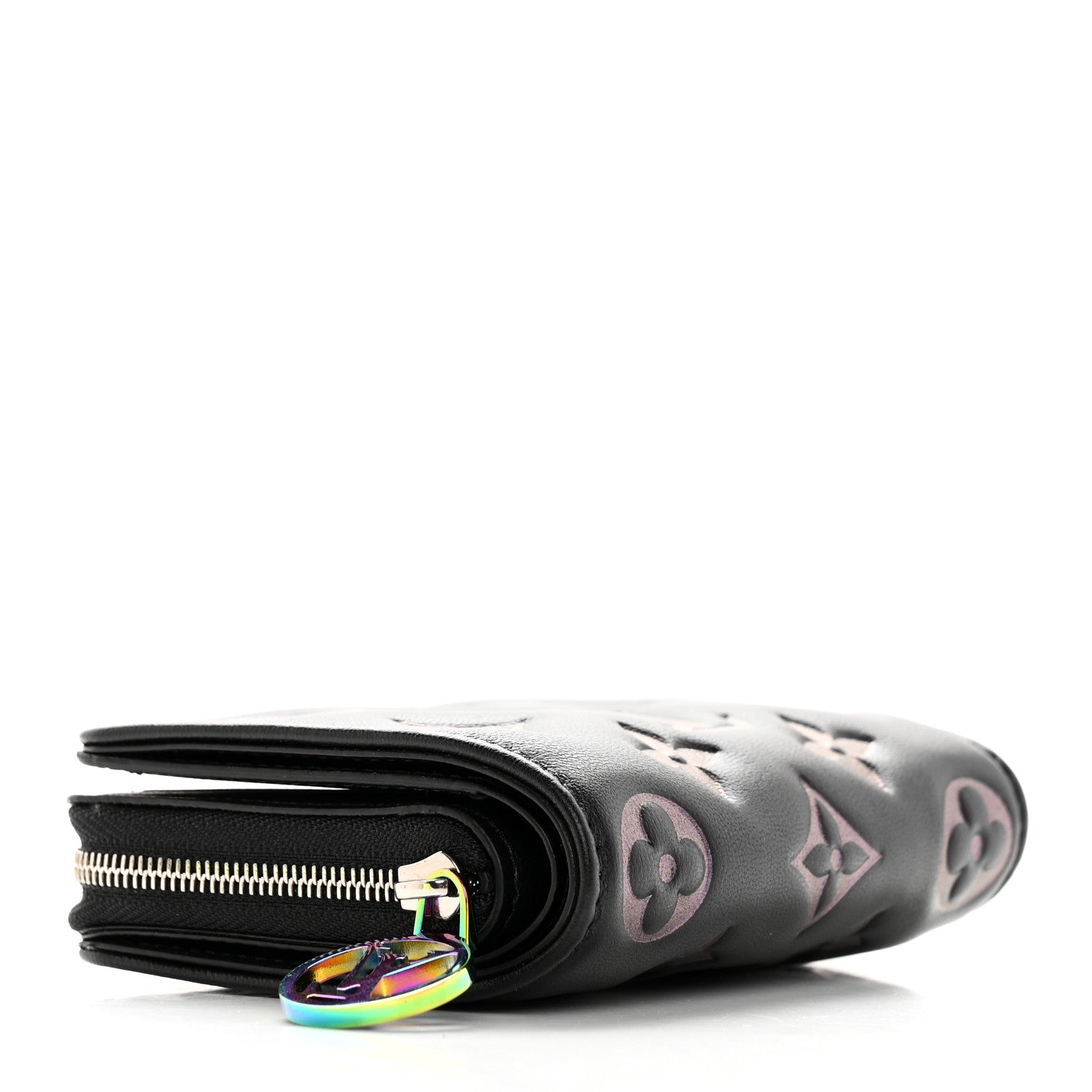 Louis Vuitton Lambskin Embossed Monogram Lou Coussin Wallet Black 4 of 10
