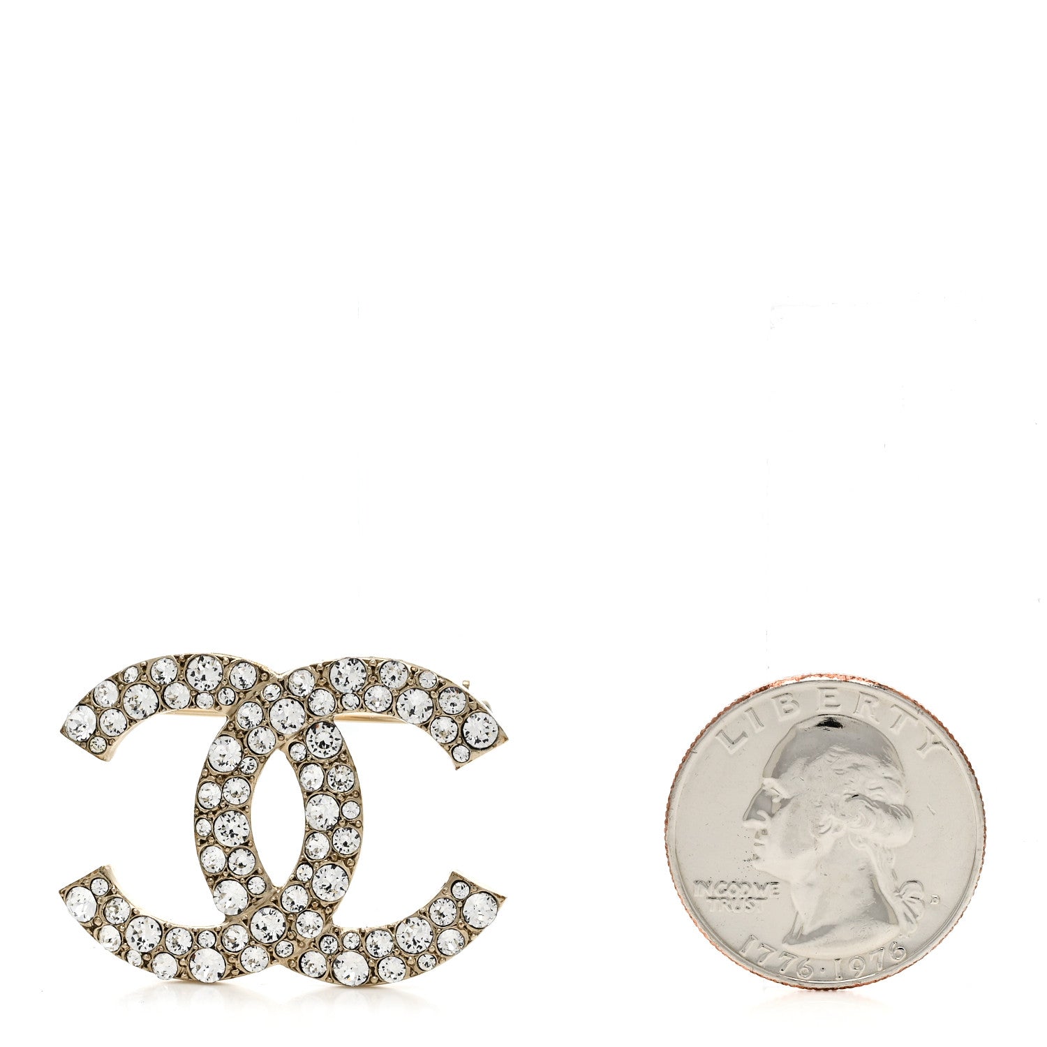 Chanel Crystal Palais Garnier CC Brooch Gold 2 of 5