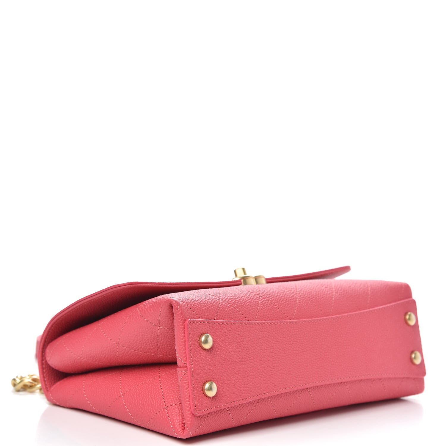 Chanel Caviar Diamond Stitched Small Top Handle Flap Pink 4 of 10