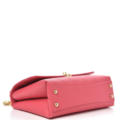 Chanel Caviar Diamond Stitched Small Top Handle Flap Pink 4 of 10