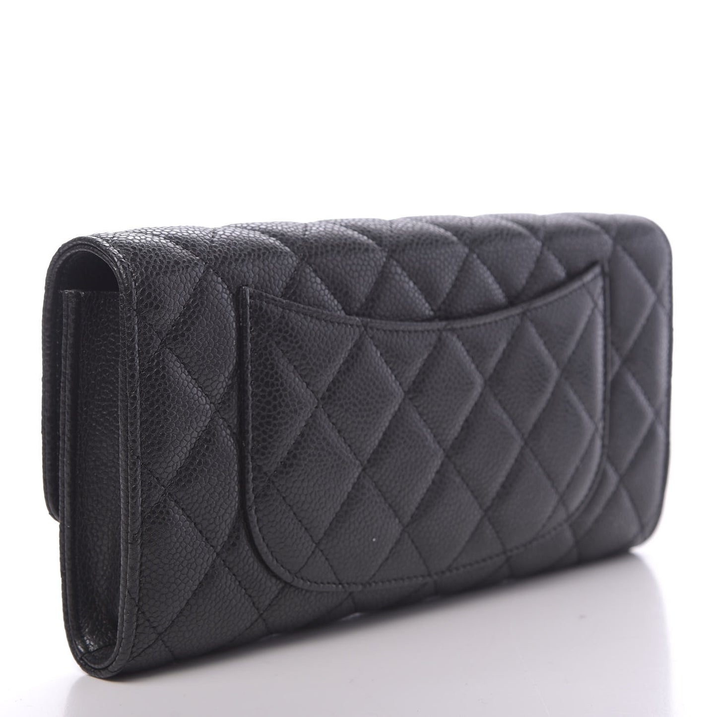 Caviar Quilted Travel Wallet Black