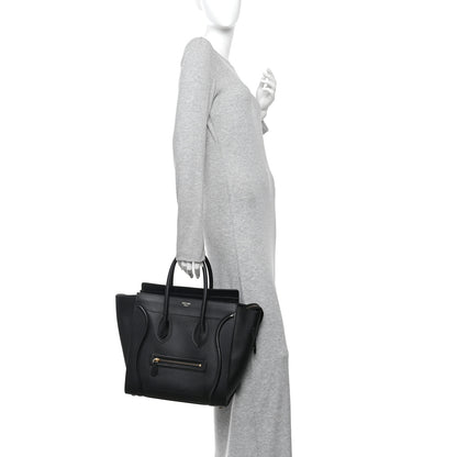 Celine Smooth Calfskin Mini Luggage Black 2 of 12