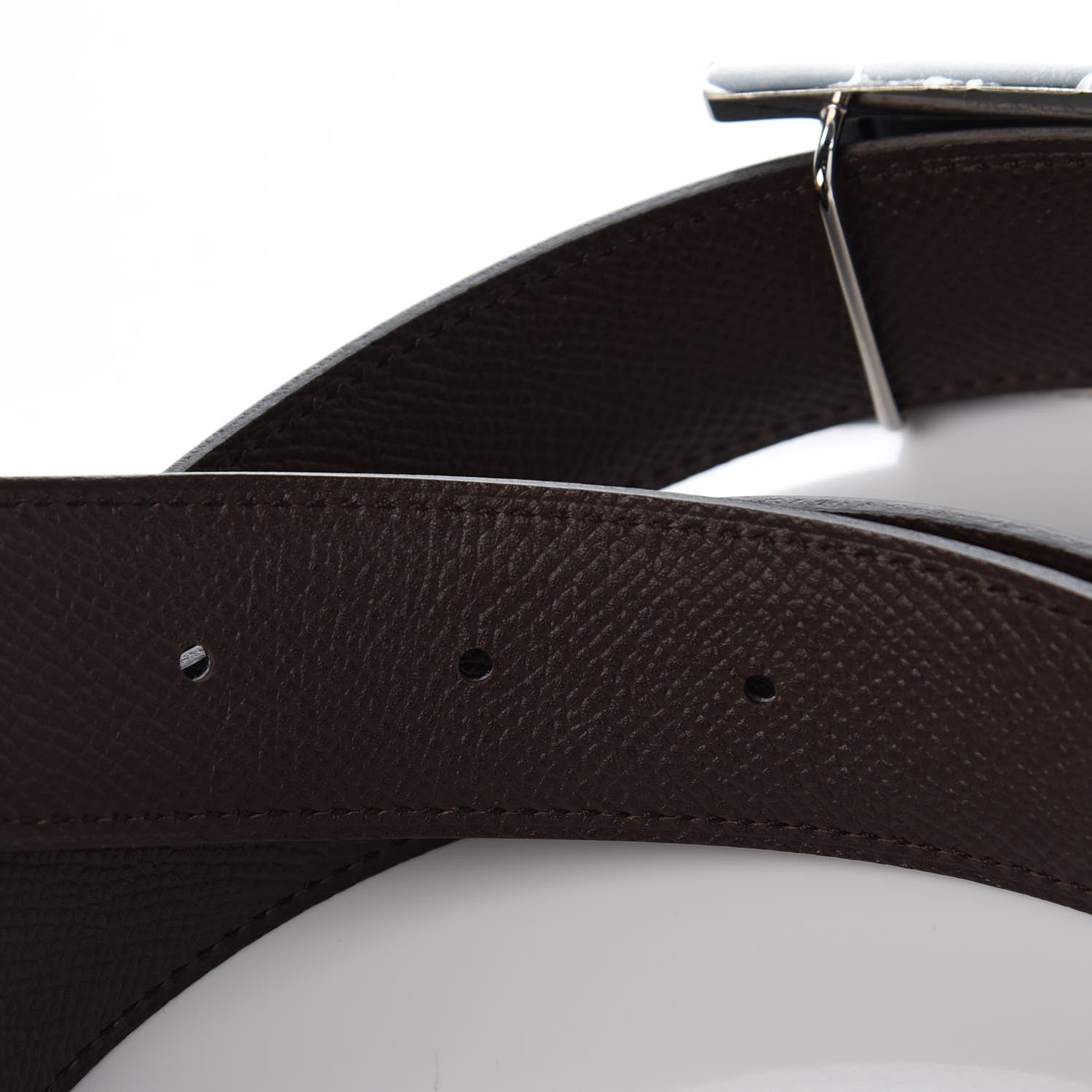Hermes Epsom Swift 32mm Belt 95 Etoupe Black 4 of 7