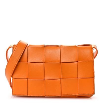 Bottega Veneta Lambskin Maxi Intrecciato Cassette Crossbody Bag Tangerine 1 of 10