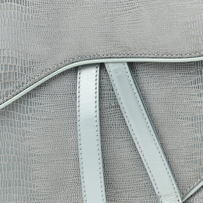 Christian Dior Lizard Double Saddle Bag Blue 11 of 11