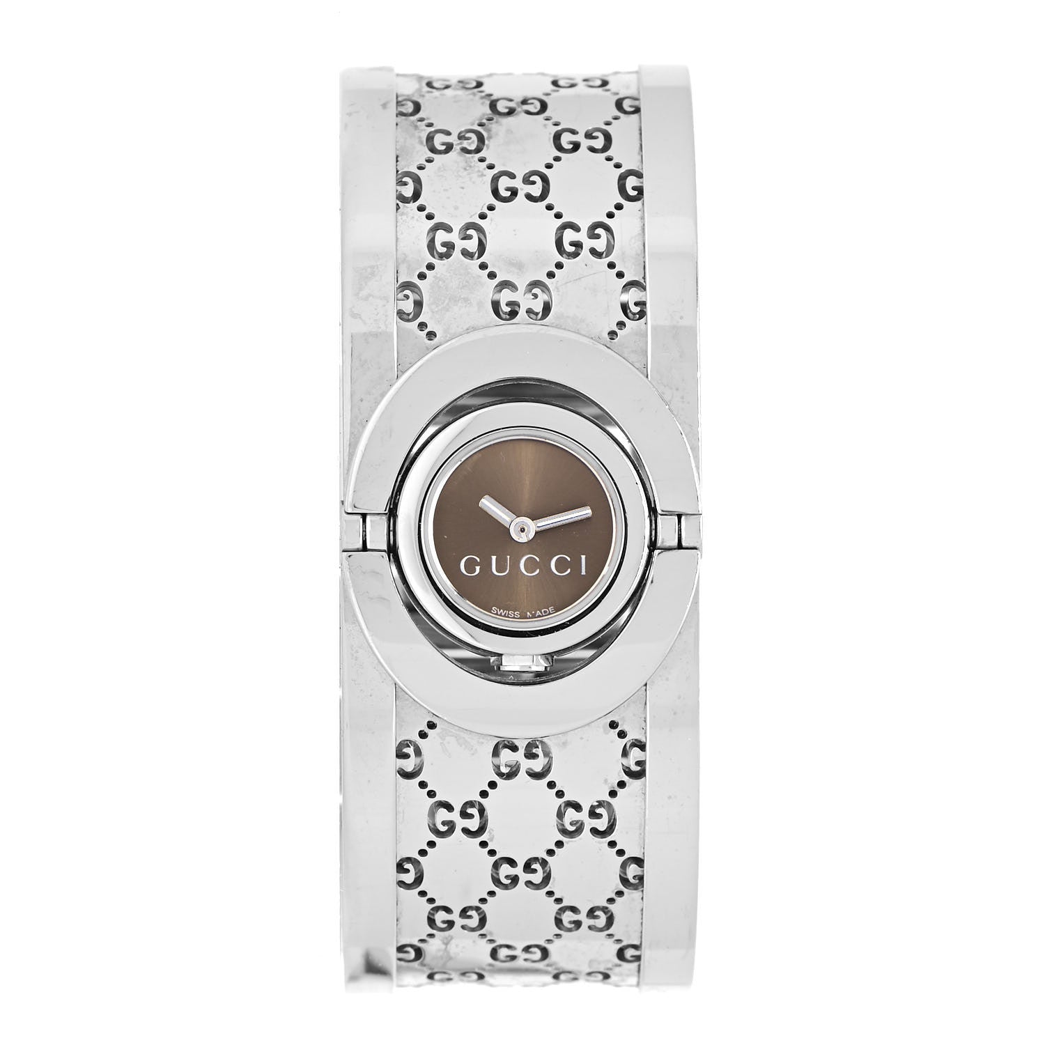 Gucci Stainless Steel 23mm Twirl Quartz Watch Brown 1 of 5