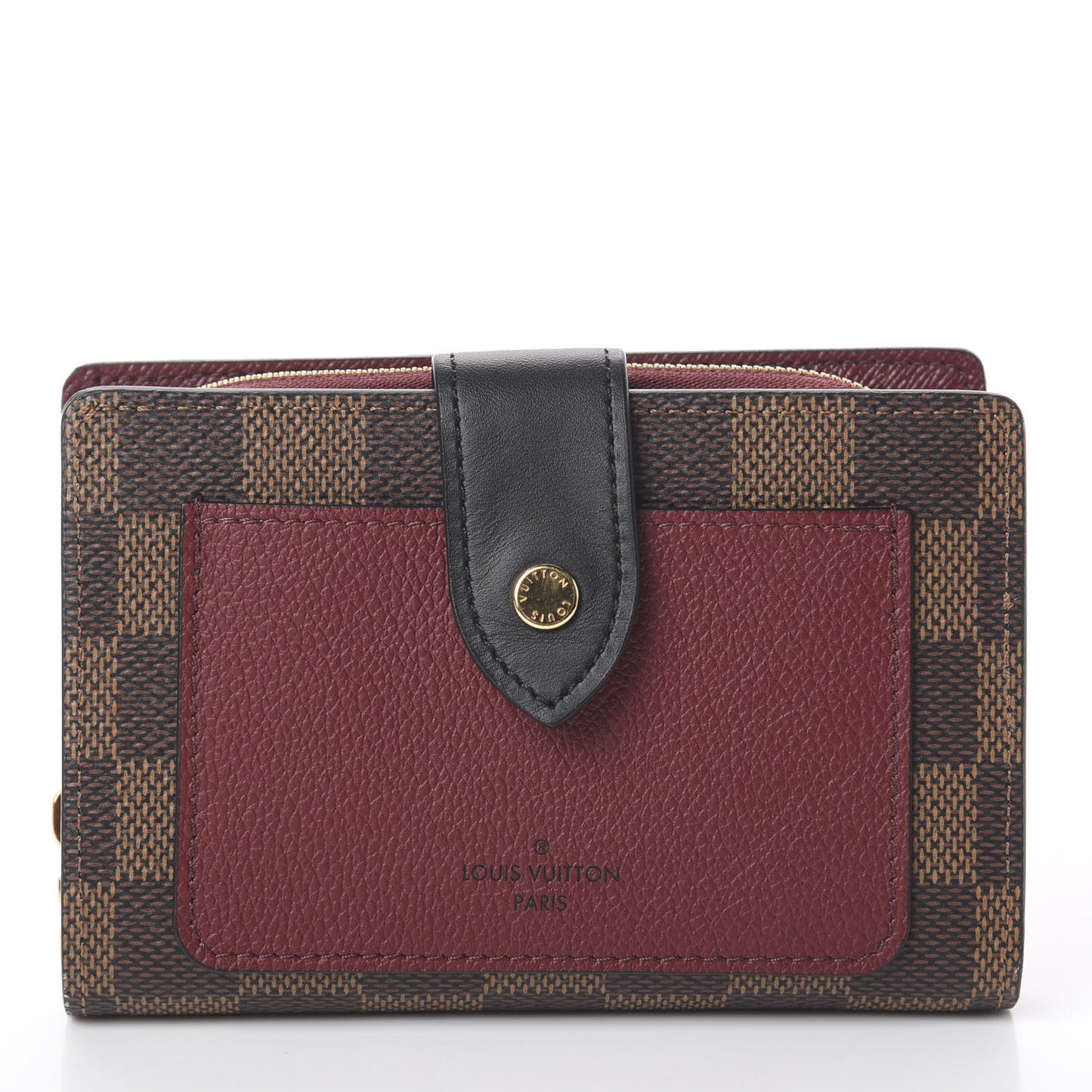 Damier Ebene Juliette Wallet Bordeaux Black