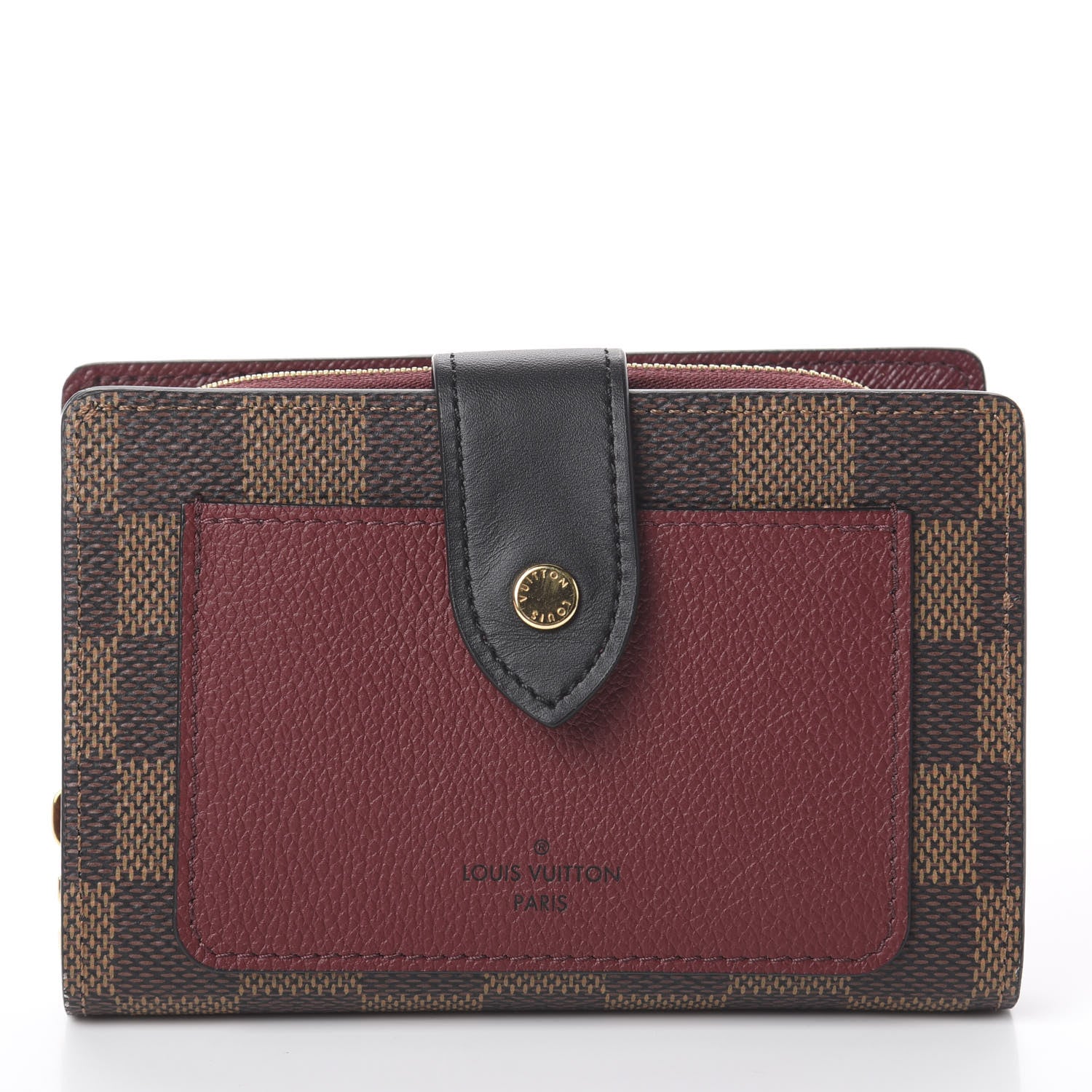 Louis Vuitton Damier Ebene Juliette Wallet Bordeaux Black 1 of 5
