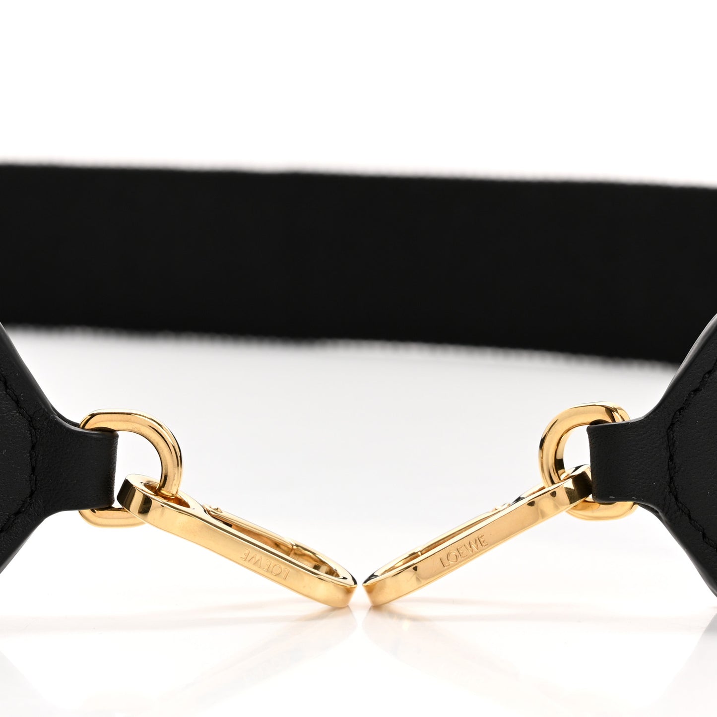 Calfskin Jacquard Webbing Anagram Strap Black