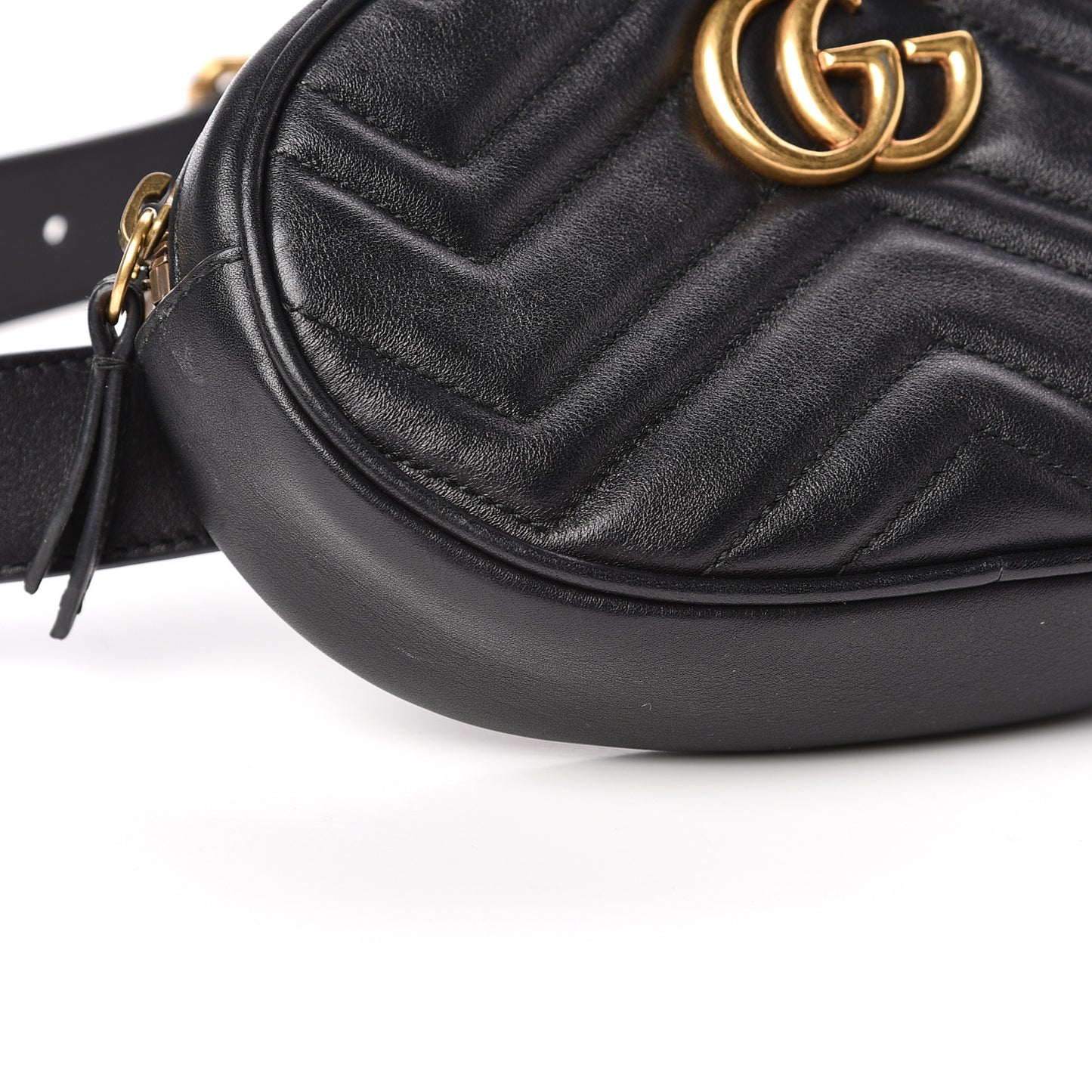 Calfskin Matelasse GG Marmont Belt Bag 75 30 Black