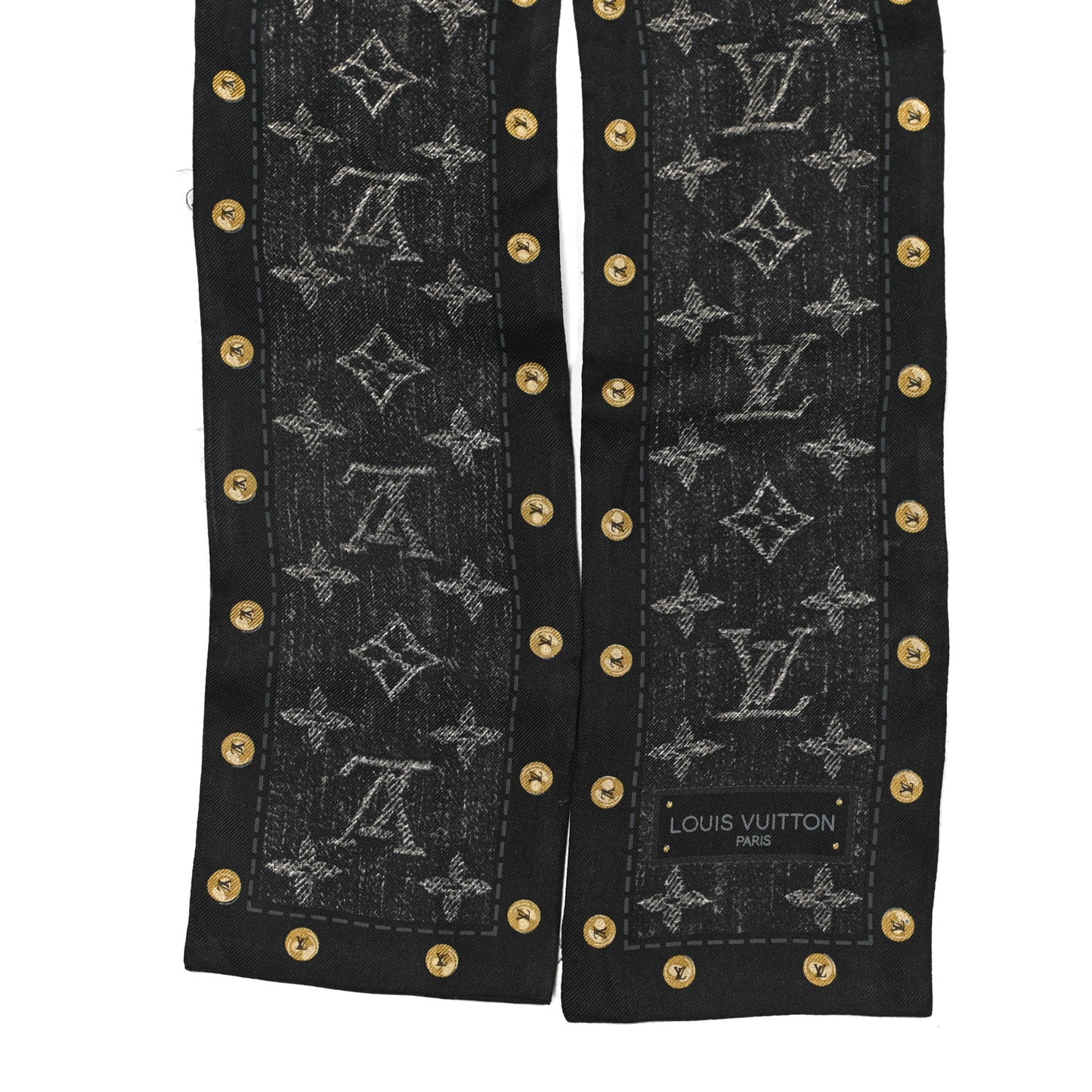 Silk Monogram Denim Bandeau Black