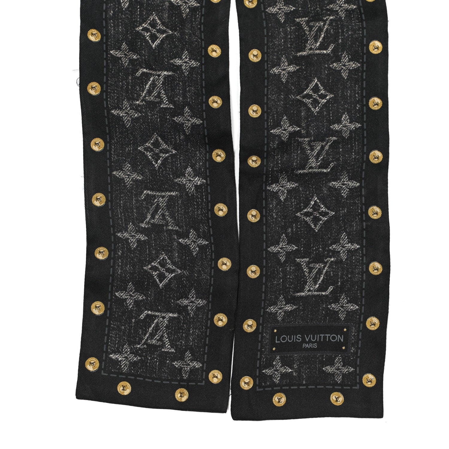 Louis Vuitton Silk Monogram Denim Bandeau Black 2 of 4