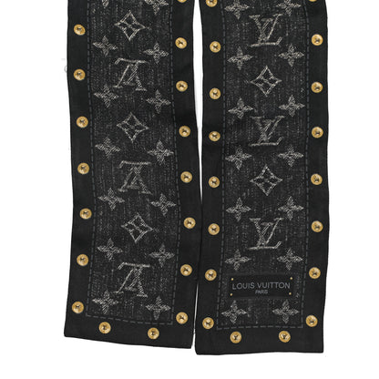 Louis Vuitton Silk Monogram Denim Bandeau Black 2 of 4
